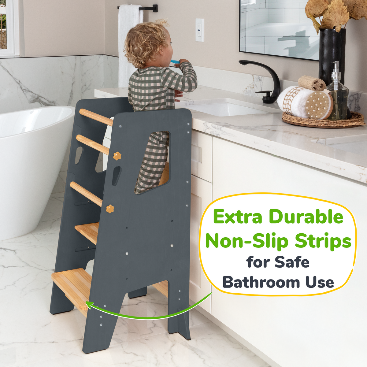 Montessori Toddler Tower – Adjustable Wooden Kitchen Helper Stool