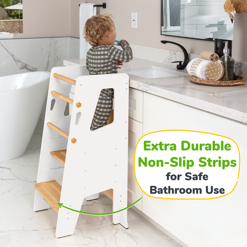Montessori Toddler Tower – Adjustable Wooden Kitchen Helper Stool