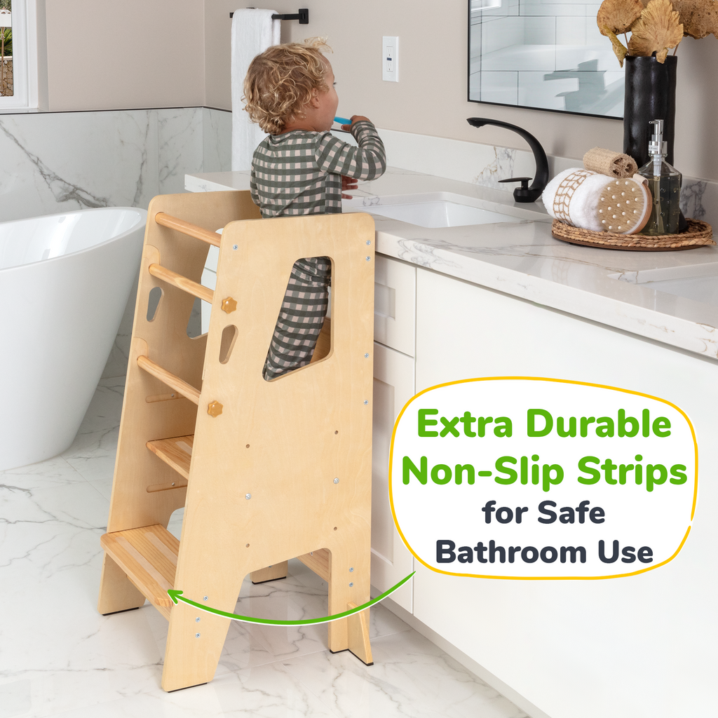 Montessori Toddler Tower – Adjustable Wooden Kitchen Helper Stool