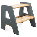 2-Step Wooden Toddler Step Stool – Non-Slip for Kitchen, Bath & Bed