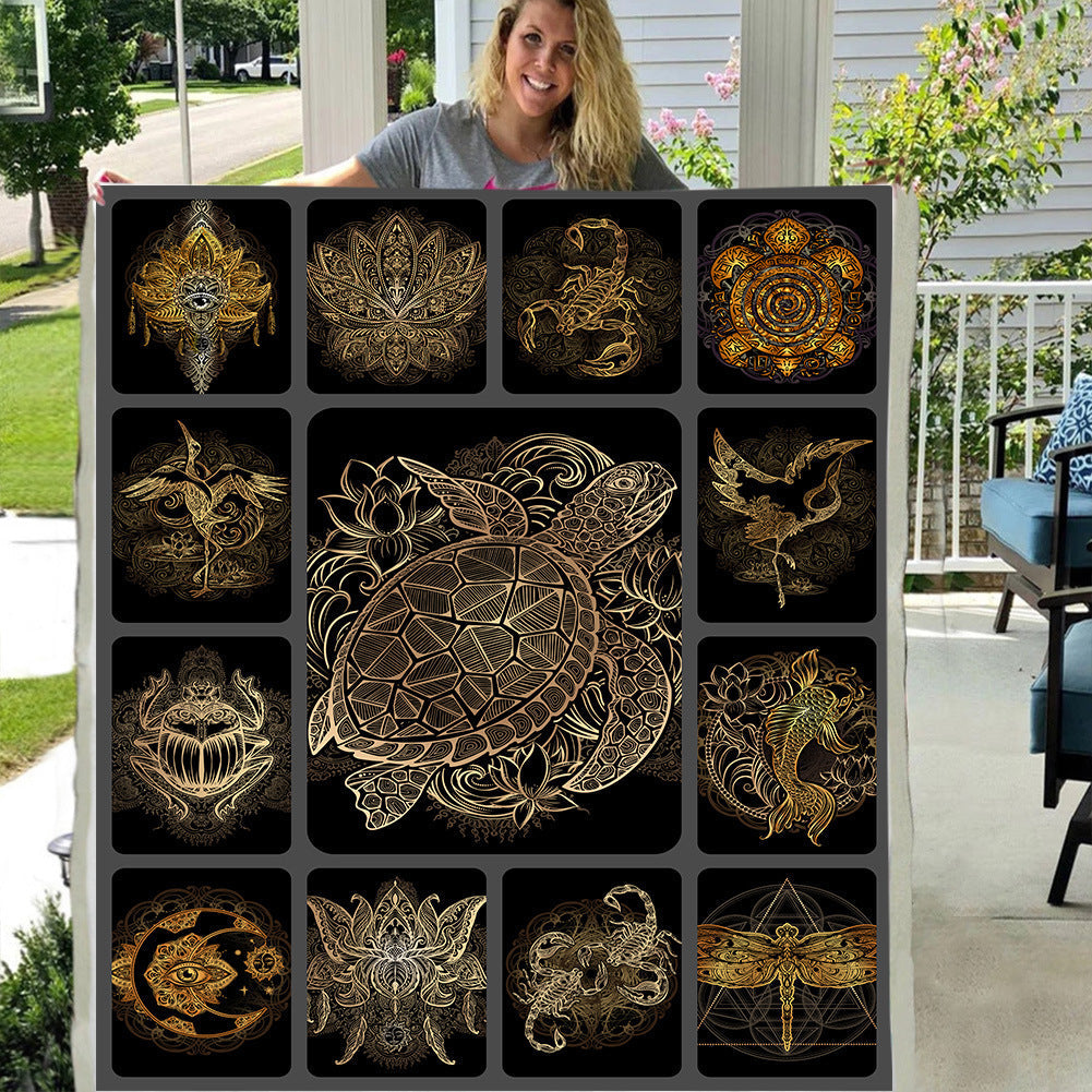 3D Animal Print Cotton Velvet Throw Blanket – Thick & Cozy for Kids & Adults