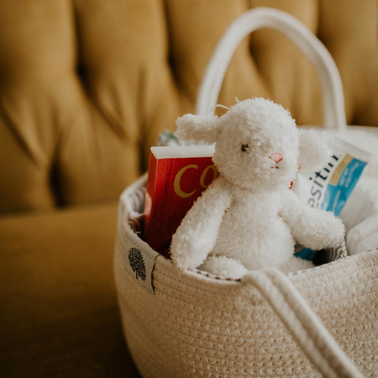 Rope Diaper Caddy Organizer – Stylish Baby Essential Storage for Nursery