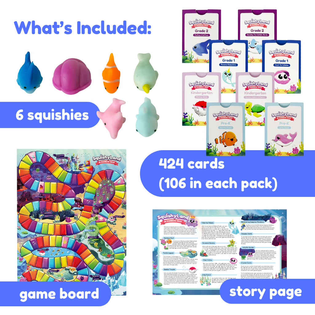 Squishyland Reading Game – Phonics & Literacy Board Game for Kids Ages 3–8