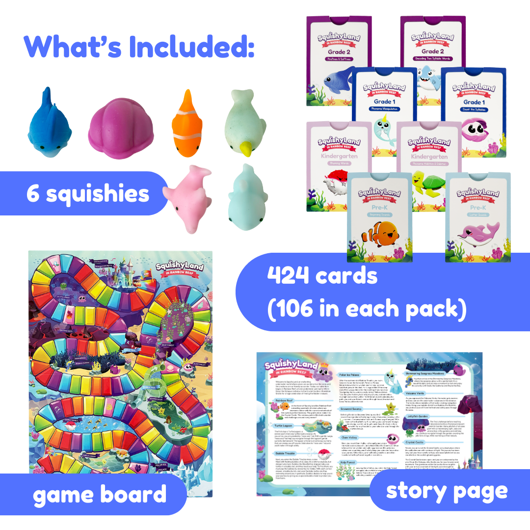 Squishyland Reading Game – Phonics & Literacy Board Game for Kids Ages 3–8