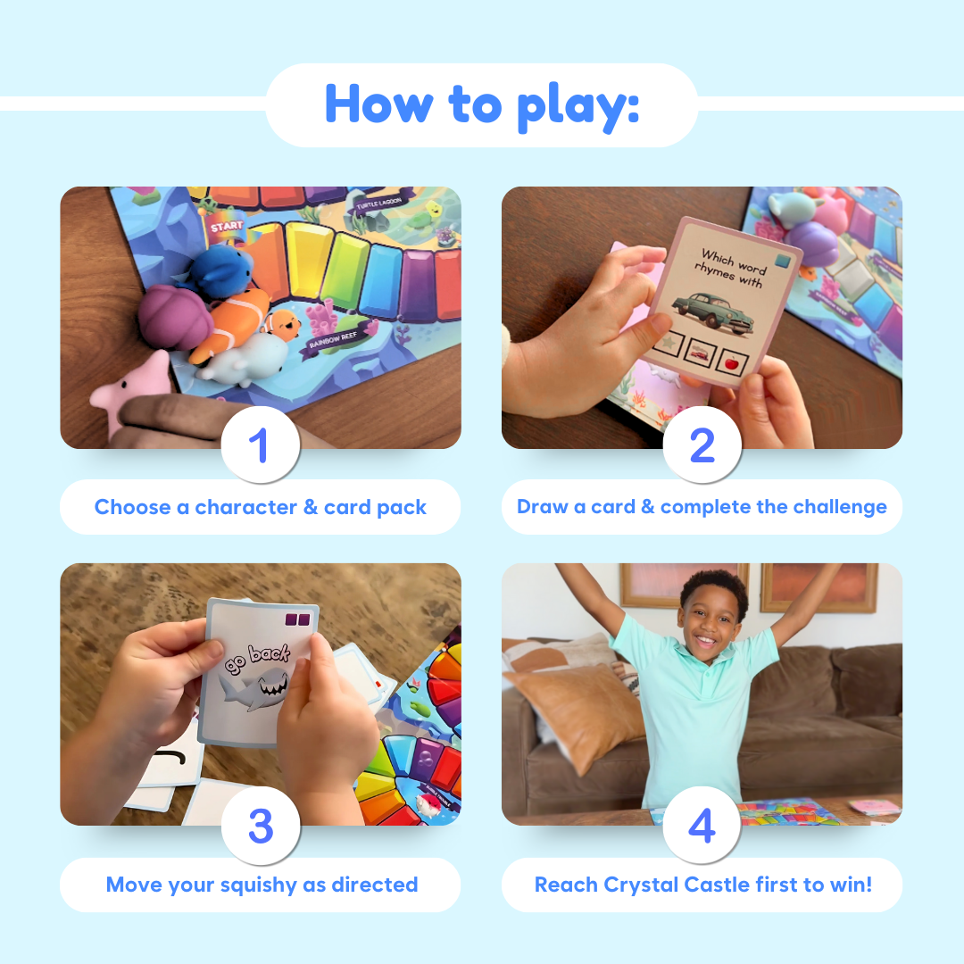 Squishyland Reading Game – Phonics & Literacy Board Game for Kids Ages 3–8