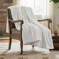 Ivory Faux Fur Sherpa Throw Blanket – Ultra Soft & Cozy