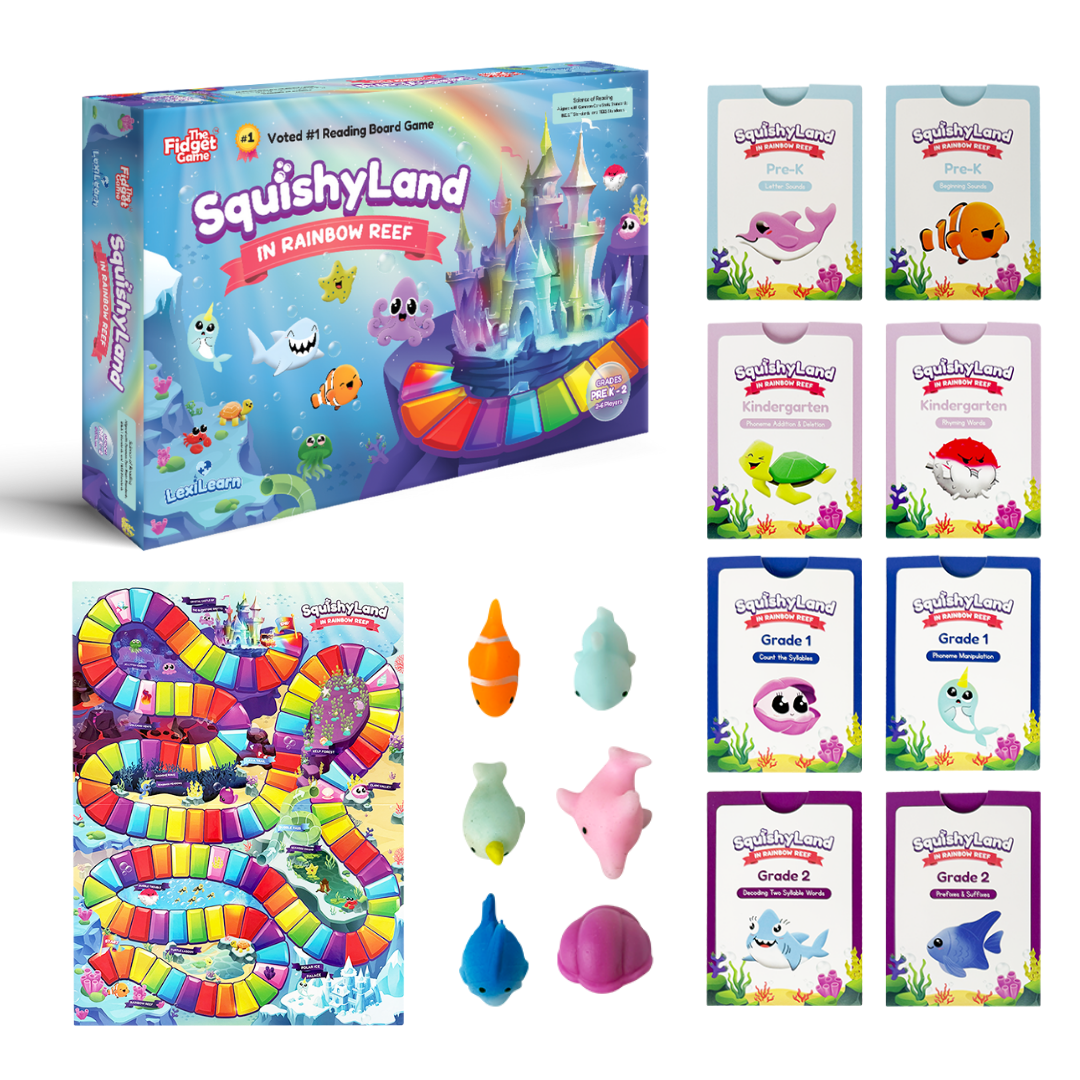 Squishyland Reading Game – Phonics & Literacy Board Game for Kids Ages 3–8