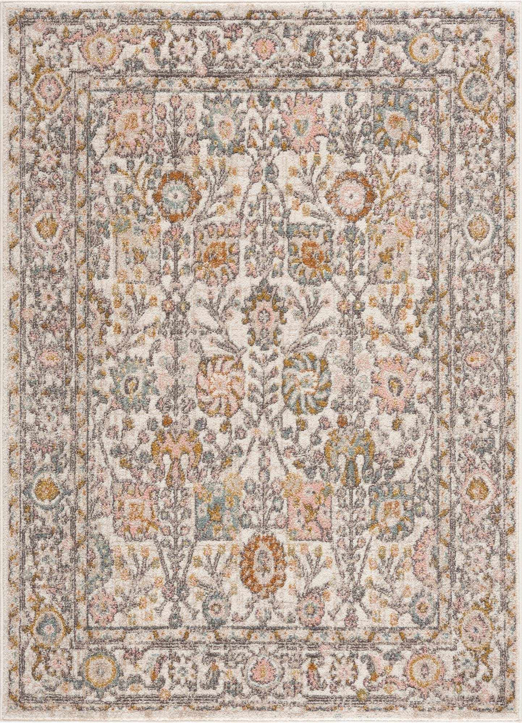 Herstmonceux Traditional Area Rug – Charcoal & Mustard Multi-Color Woven Rug