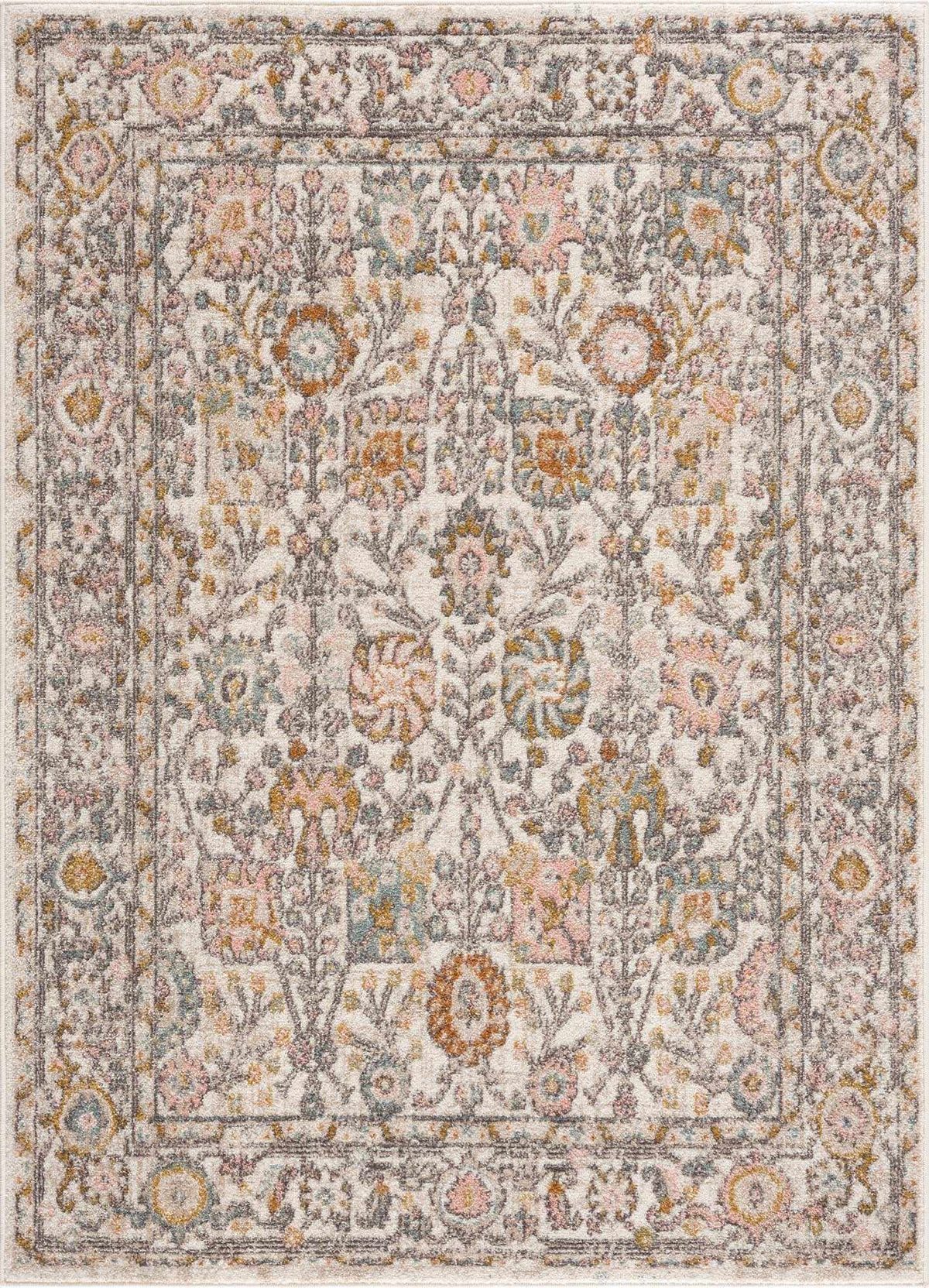 Herstmonceux Traditional Area Rug – Charcoal & Mustard Multi-Color Woven Rug