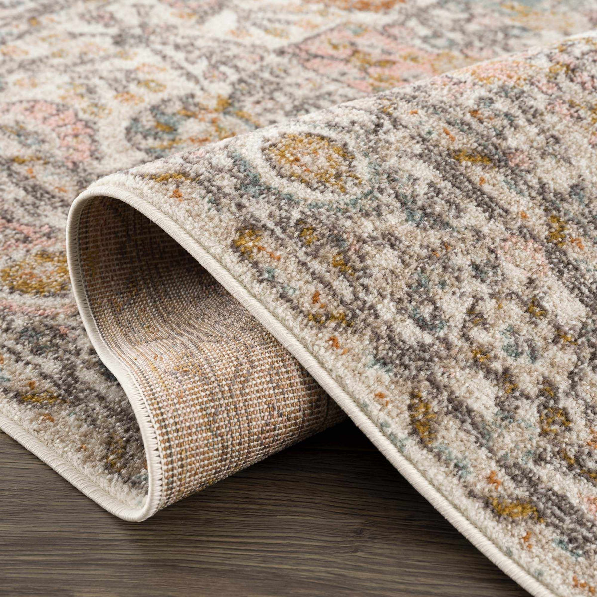 Herstmonceux Traditional Area Rug – Charcoal & Mustard Multi-Color Woven Rug