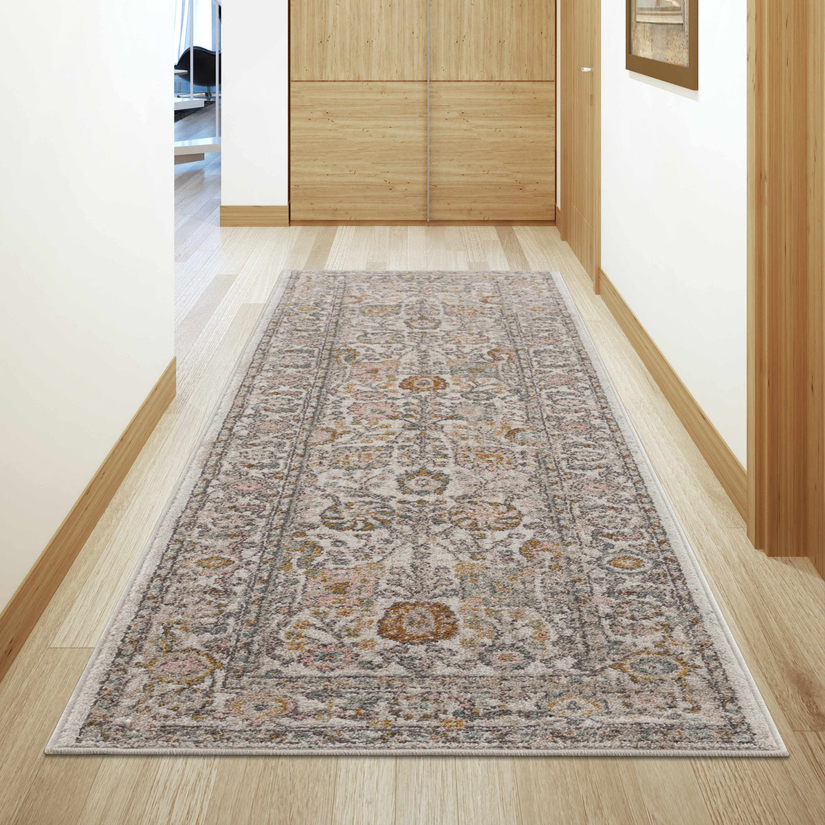 Herstmonceux Traditional Area Rug – Charcoal & Mustard Multi-Color Woven Rug