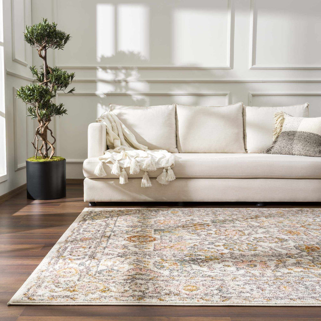 Herstmonceux Traditional Area Rug – Charcoal & Mustard Multi-Color Woven Rug