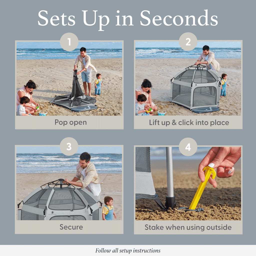 Pop 'N Go Playpen – Portable One-Hand Pop-Up Baby Play Yard with UV Cover