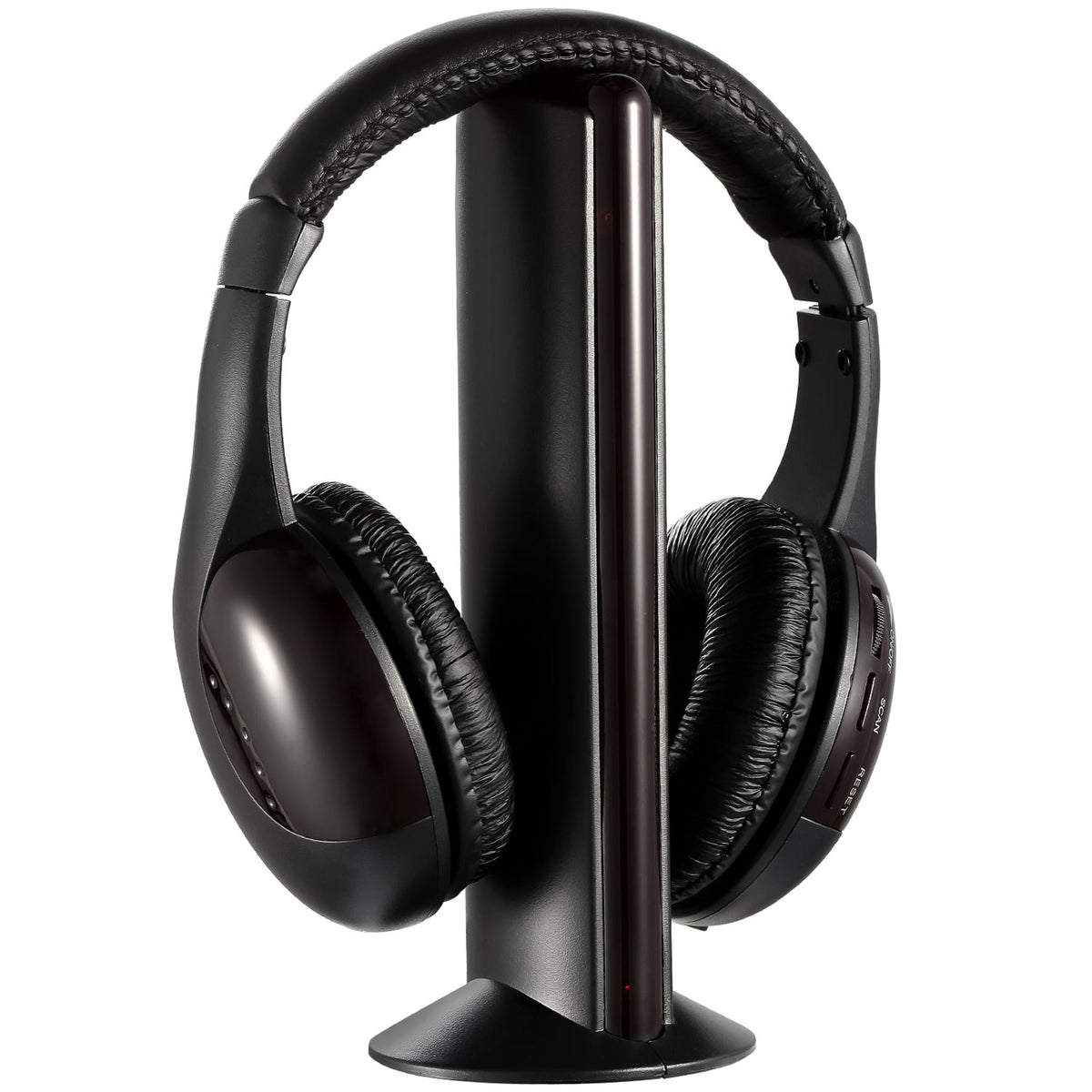 Wireless RF Over-Ear Headphones with Mic – 98ft Range, Y-Cable for TV, Radio & CD