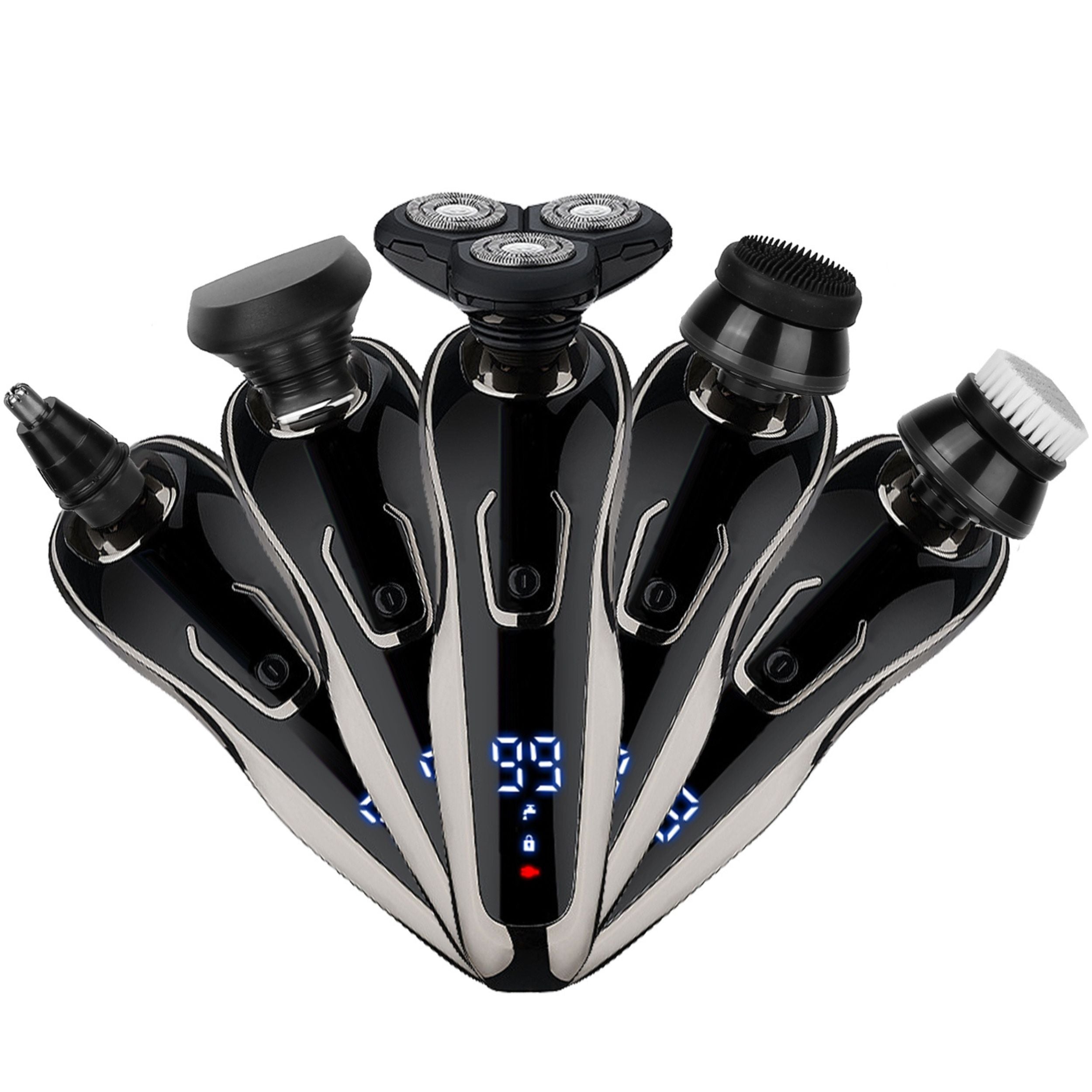 5-in-1 Electric Razor & Grooming Kit – Cordless, IPX6 Waterproof, Dry/Wet Shaver & Beard Trimmer