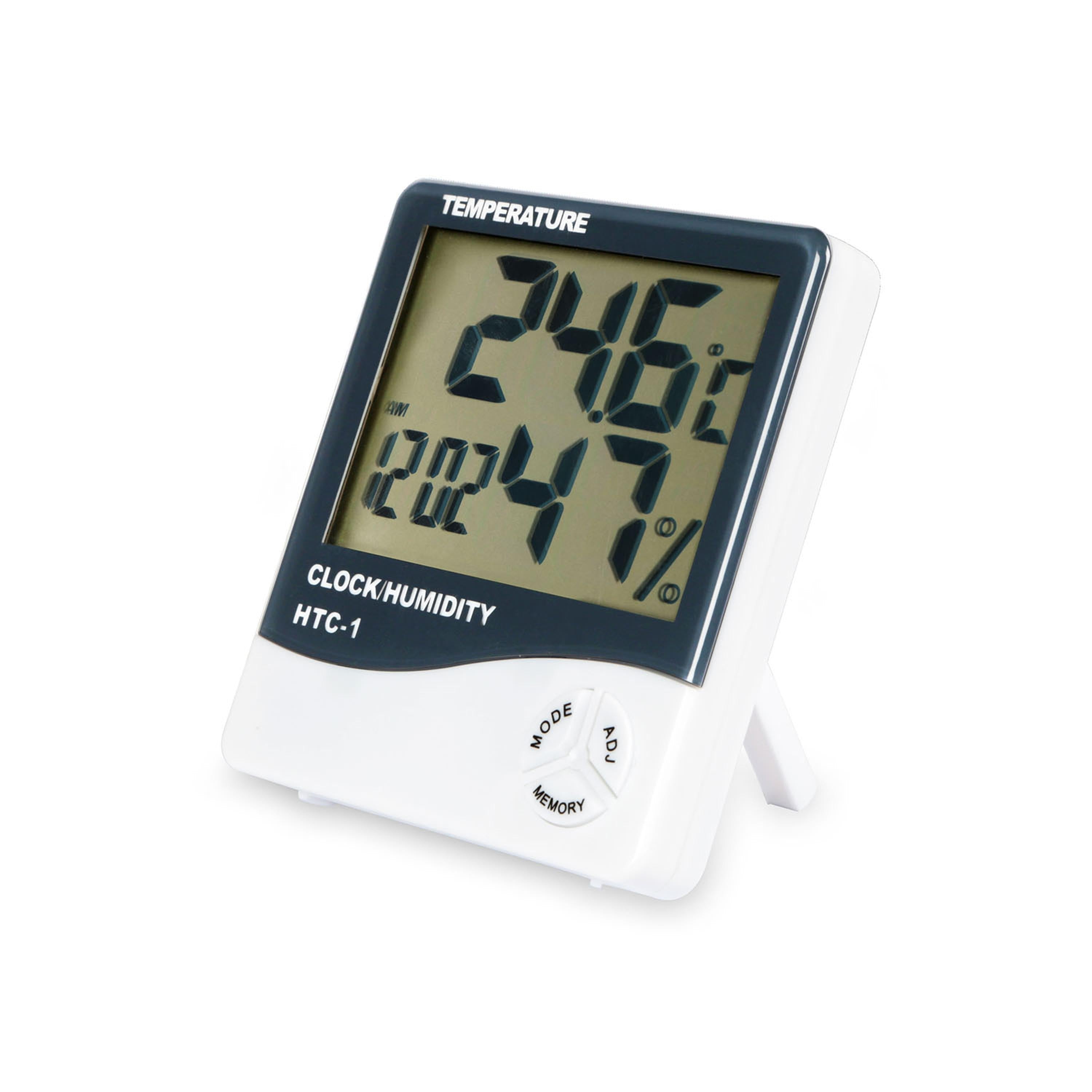 Indoor Thermometer & Hygrometer with Clock & Alarm – 2-in-1 Temperature & Humidity Monitor