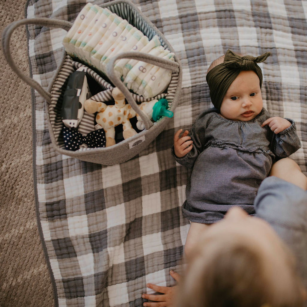 Rope Diaper Caddy Organizer – Stylish Baby Essential Storage for Nursery