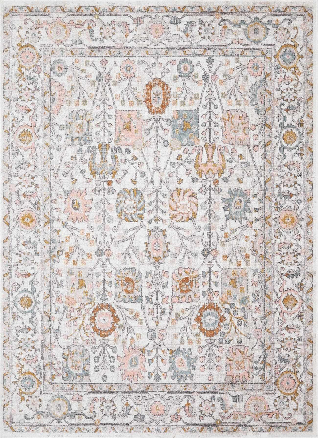 Herstmonceux Traditional Area Rug – Charcoal & Mustard Multi-Color Woven Rug