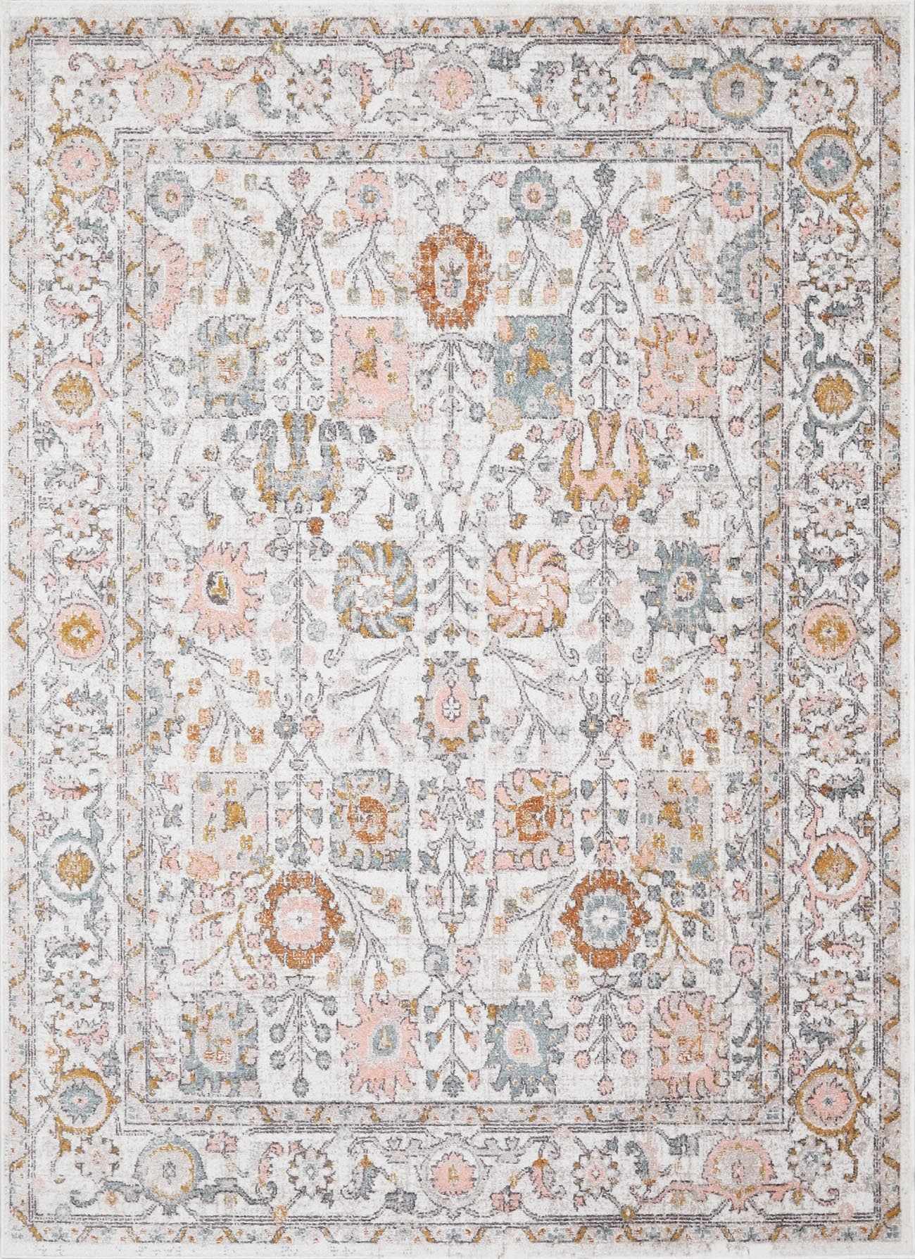 Herstmonceux Traditional Area Rug – Charcoal & Mustard Multi-Color Woven Rug