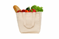 Organic Cotton Canvas Grocery Tote Bag – Reusable with 6 Bottle Sleeves