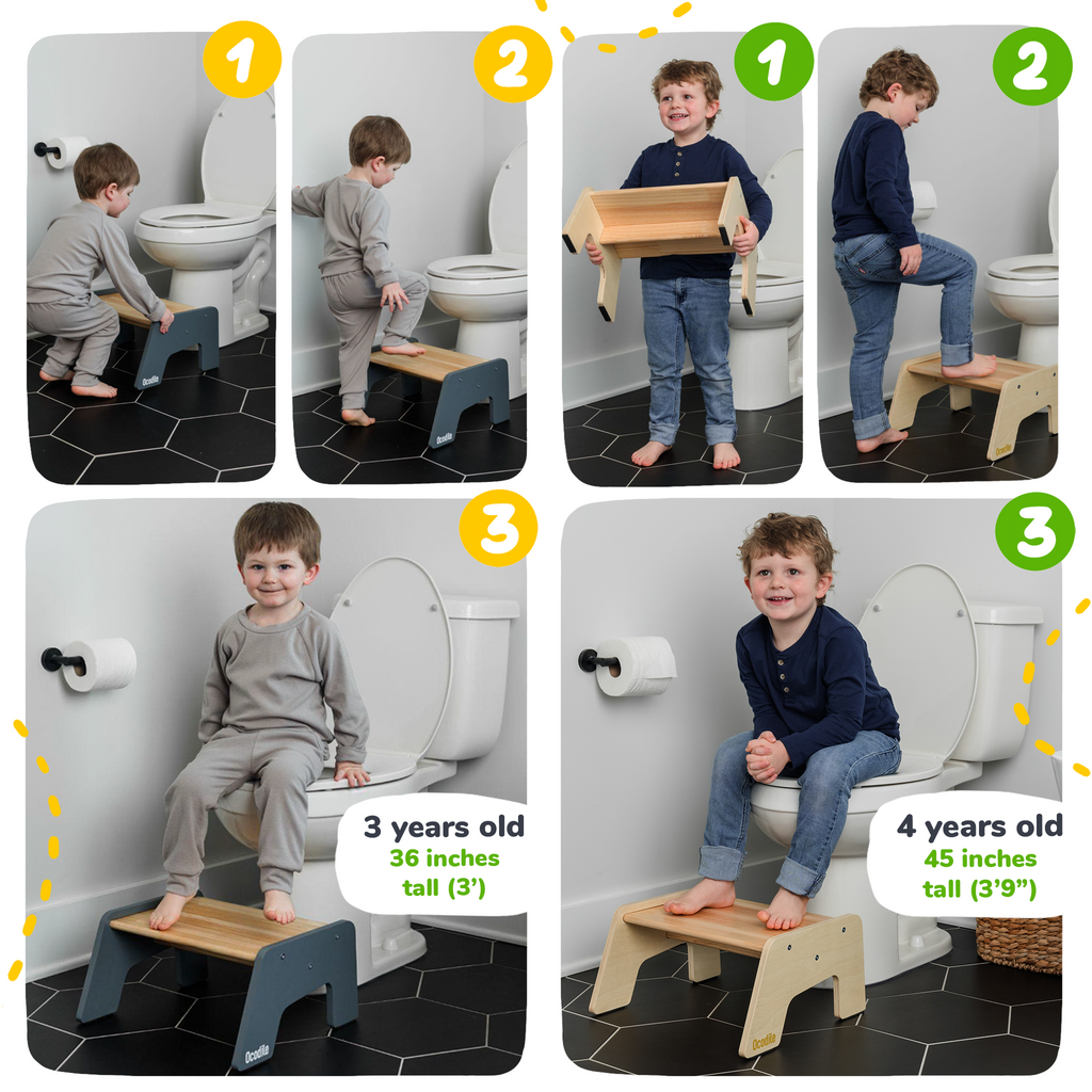 1-Step Wooden Kids Step Stool – Non-Slip for Kitchen, Bath & Potty Training