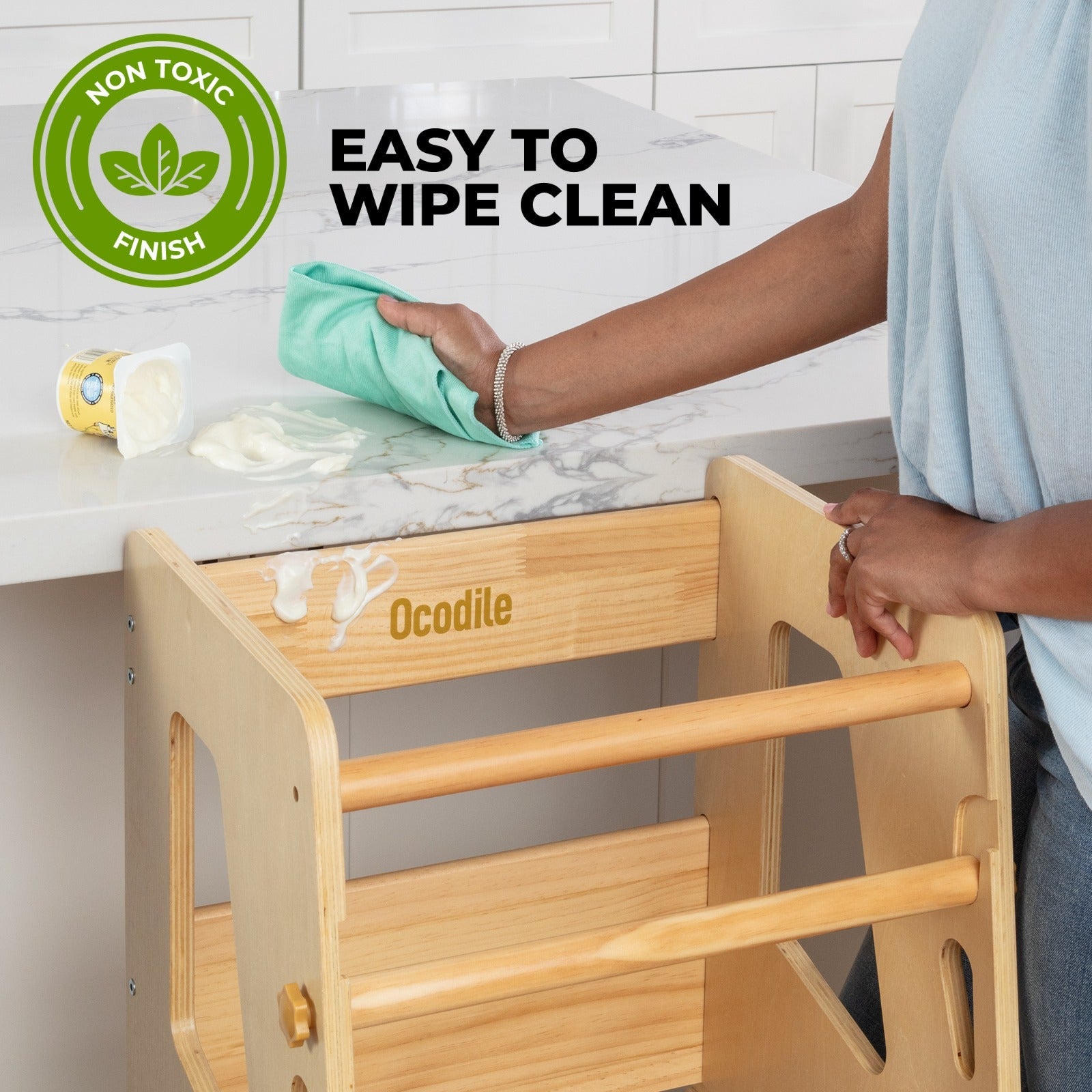 Montessori Toddler Tower – Adjustable Wooden Kitchen Helper Stool