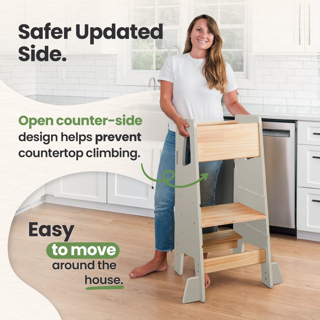 Montessori Toddler Tower – Adjustable Wooden Kitchen Helper Stool