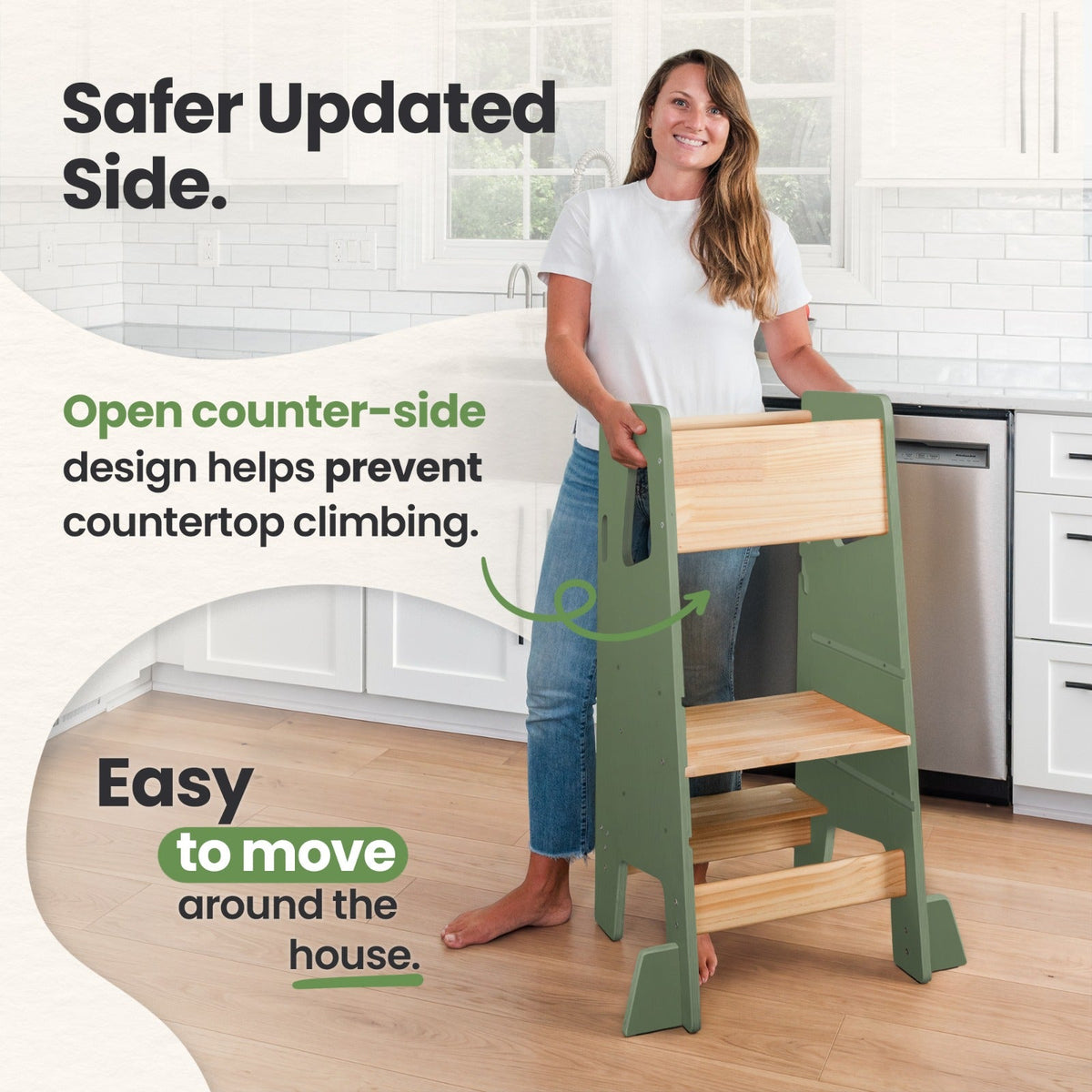 Montessori Toddler Tower – Adjustable Wooden Kitchen Helper Stool