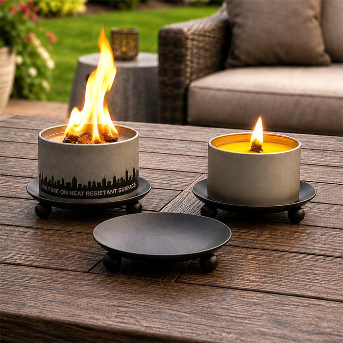 Wrought Iron Trivet & Candle Holder – Heat-Resistant Matte Black Accent Piece