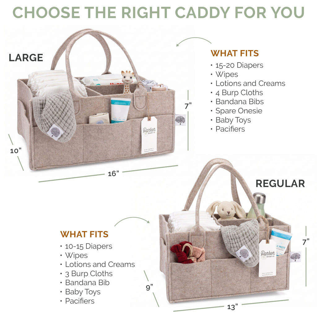 Felt Diaper Caddy Organizer – Portable Nursery Storage with 8 Pockets