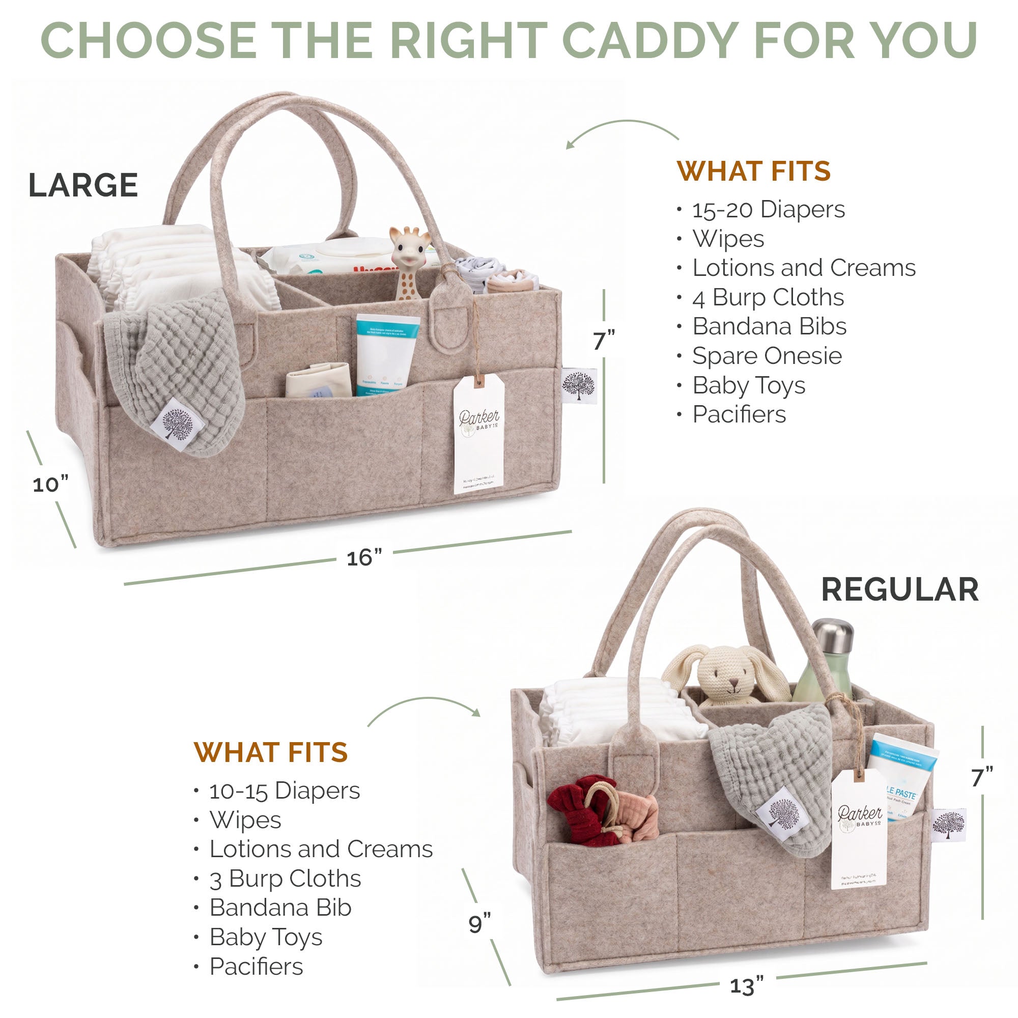 Felt Diaper Caddy Organizer – Portable Nursery Storage with 8 Pockets