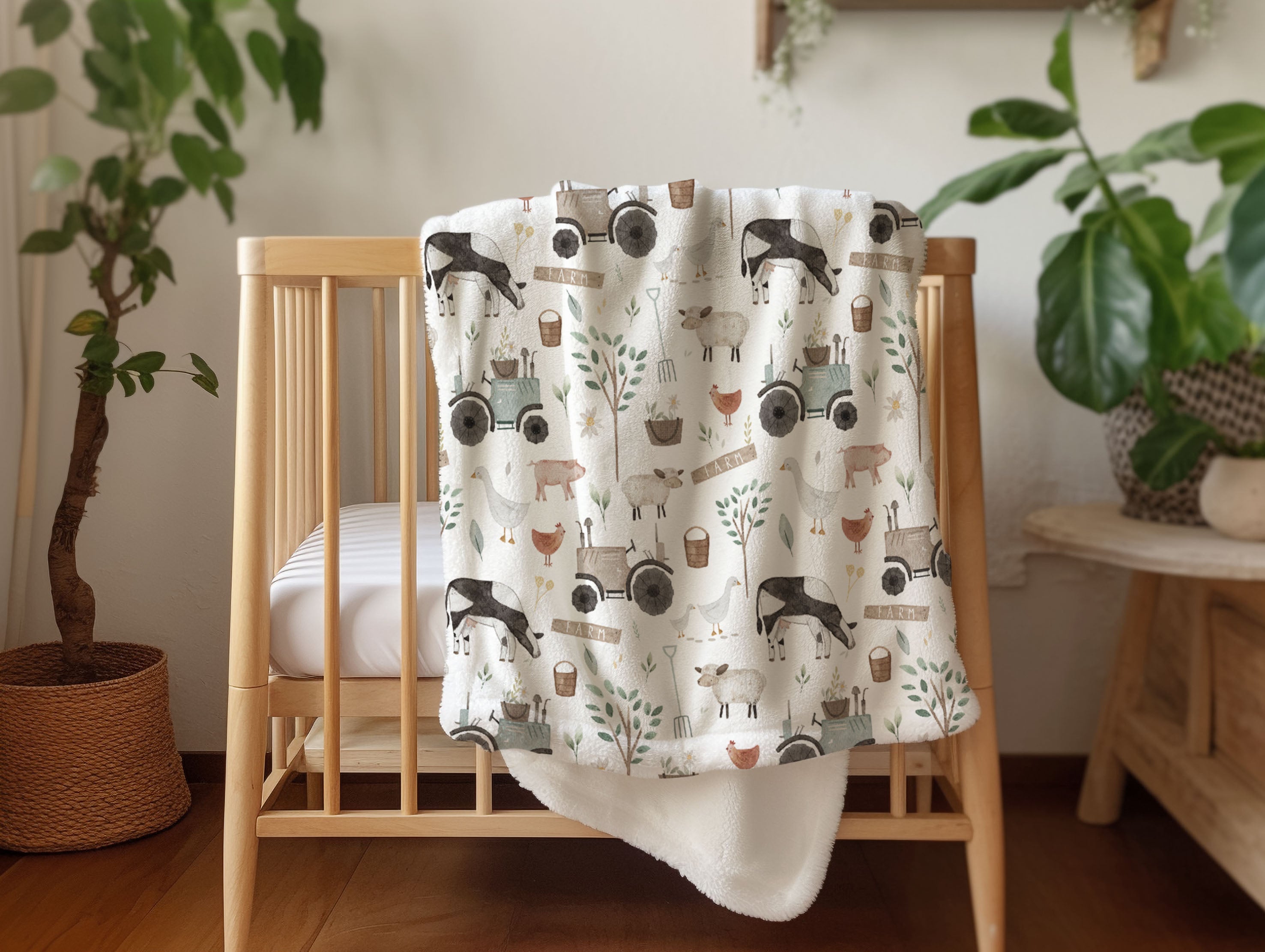 Baby Animals Ducks & Chicks Vintage Baby Blanket – Ultra-Soft Nursery Throw