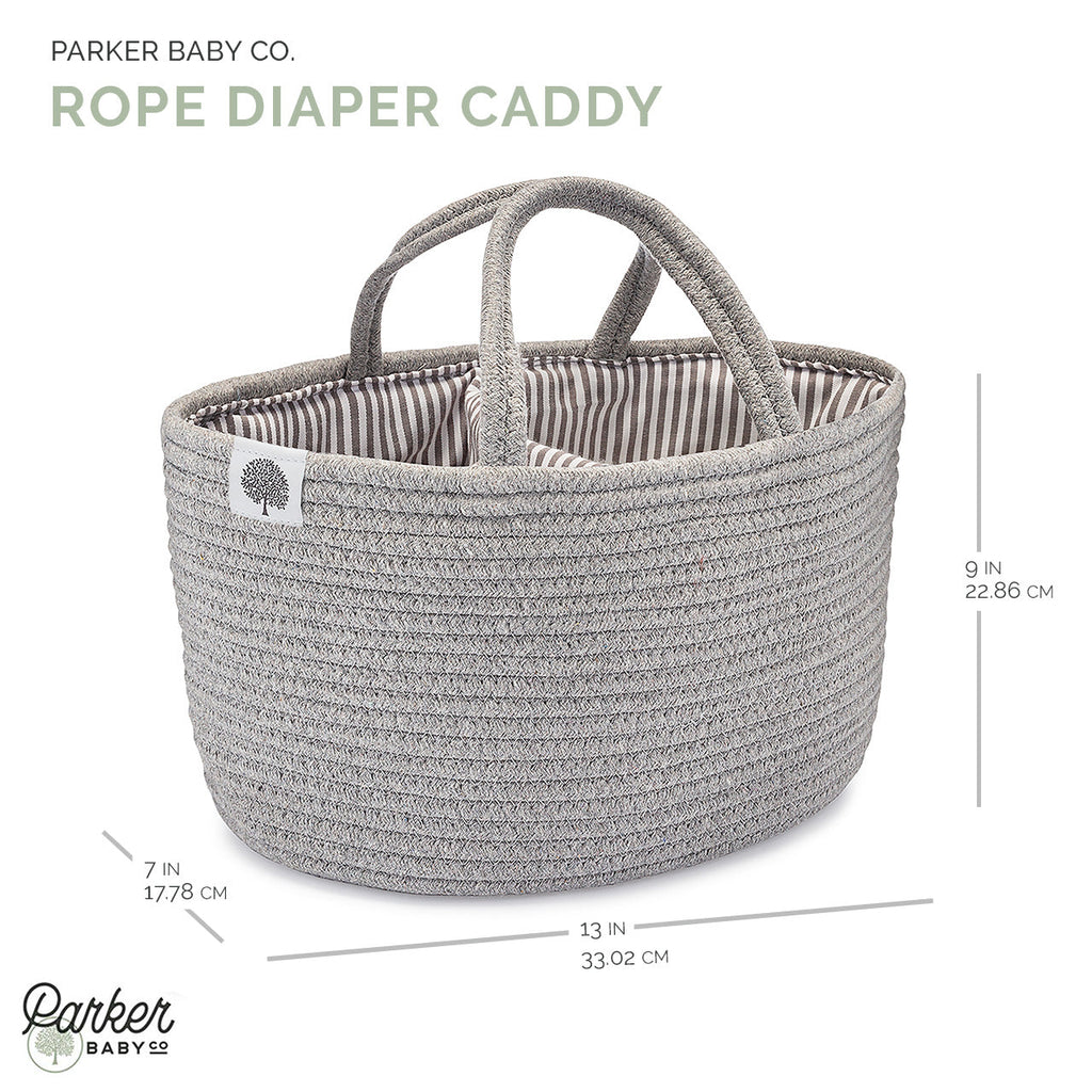 Rope Diaper Caddy Organizer – Stylish Baby Essential Storage for Nursery