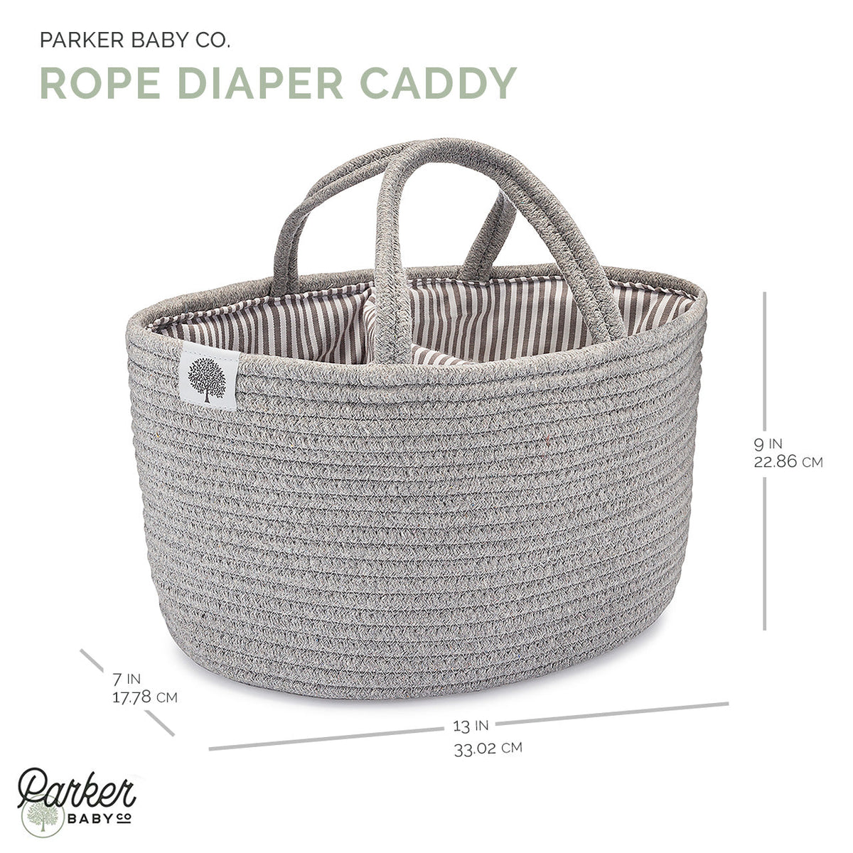 Rope Diaper Caddy Organizer – Stylish Baby Essential Storage for Nursery