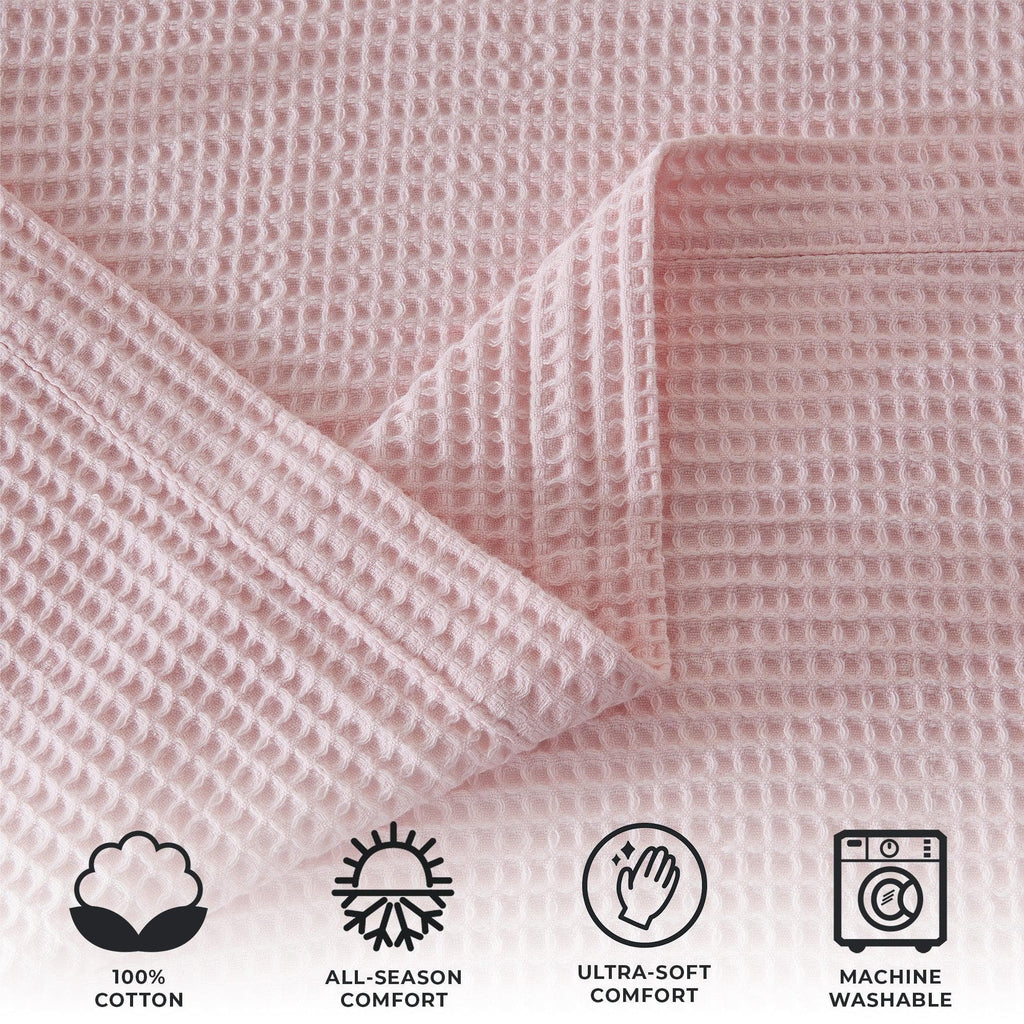 Cotton Waffle Weave Throw Blanket – Lightweight & Breathable | Mikala Collection