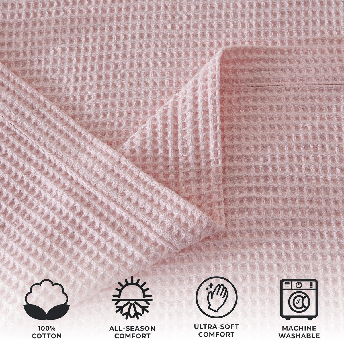 Cotton Waffle Weave Throw Blanket – Lightweight & Breathable | Mikala Collection