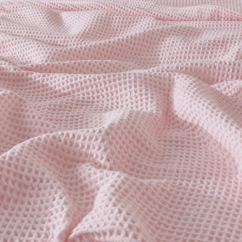 Cotton Waffle Weave Throw Blanket – Lightweight & Breathable | Mikala Collection