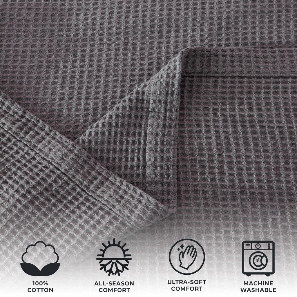 Cotton Waffle Weave Throw Blanket – Lightweight & Breathable | Mikala Collection