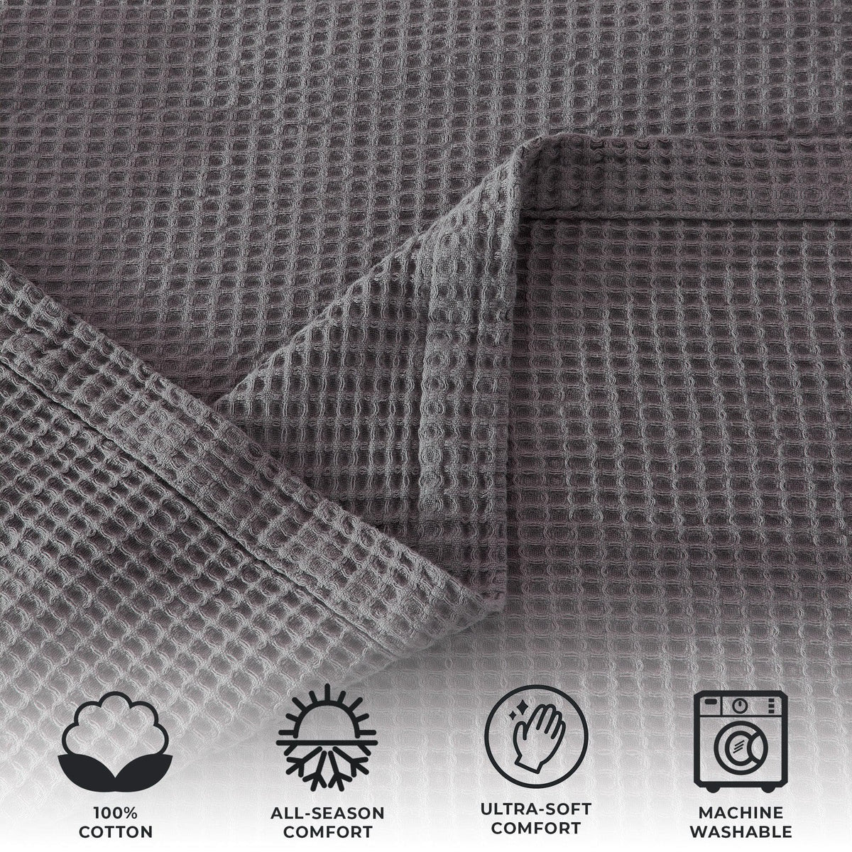 Cotton Waffle Weave Throw Blanket – Lightweight & Breathable | Mikala Collection