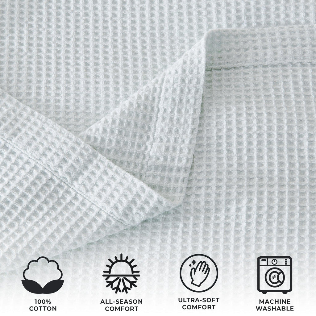Cotton Waffle Weave Throw Blanket – Lightweight & Breathable | Mikala Collection