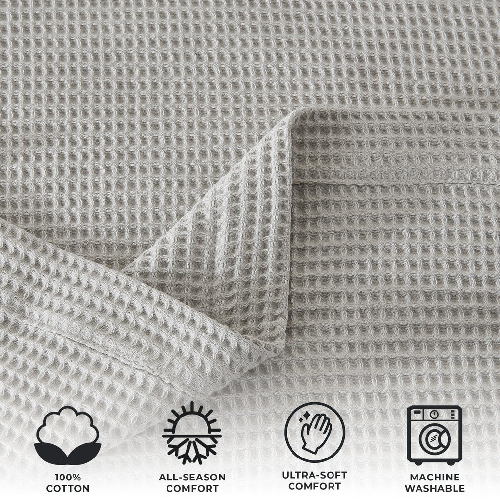Cotton Waffle Weave Throw Blanket – Lightweight & Breathable | Mikala Collection