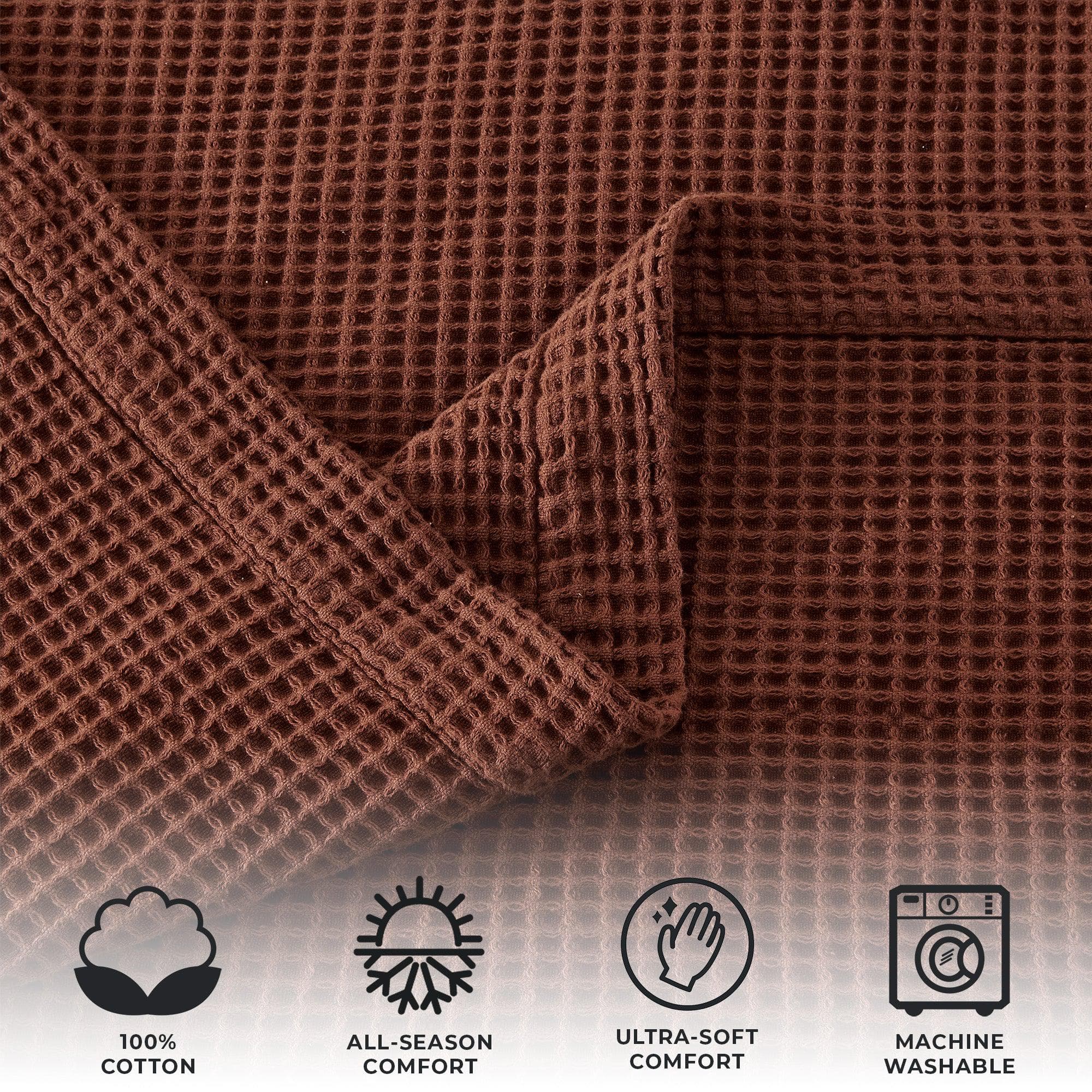 Cotton Waffle Weave Throw Blanket – Lightweight & Breathable | Mikala Collection