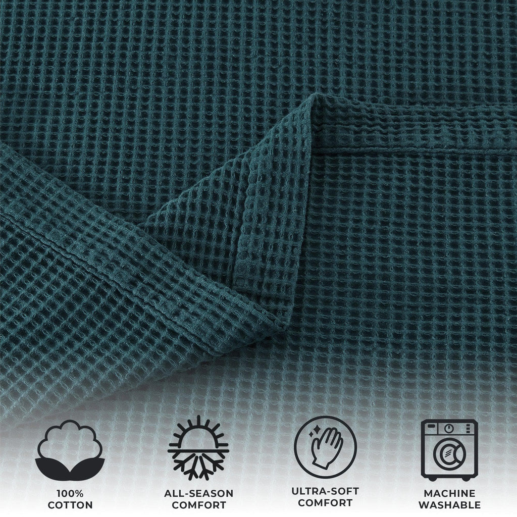 Cotton Waffle Weave Throw Blanket – Lightweight & Breathable | Mikala Collection