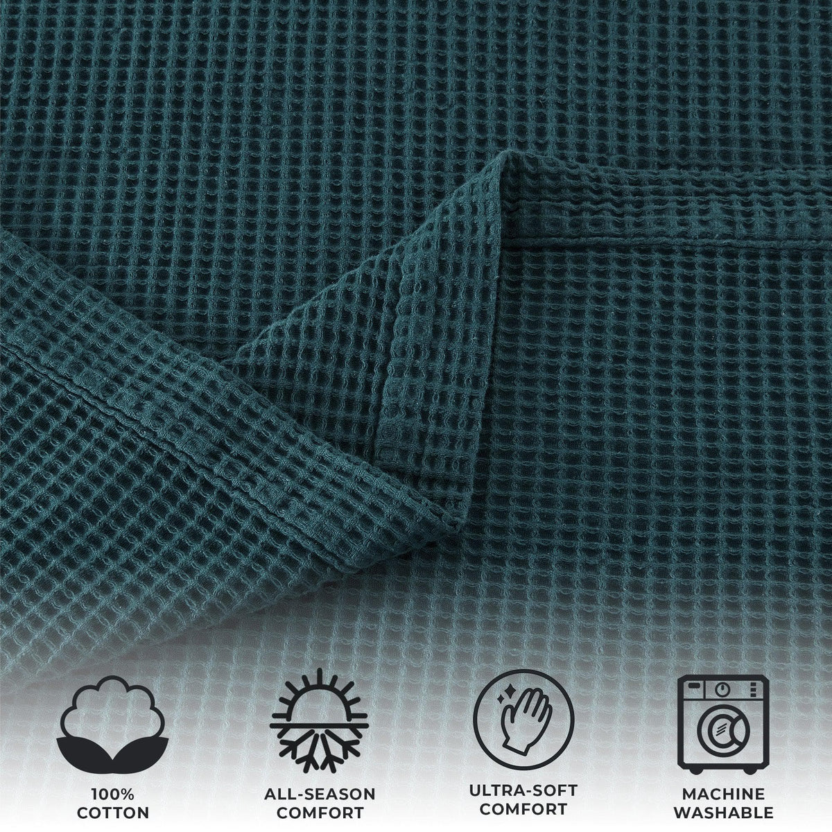 Cotton Waffle Weave Throw Blanket – Lightweight & Breathable | Mikala Collection