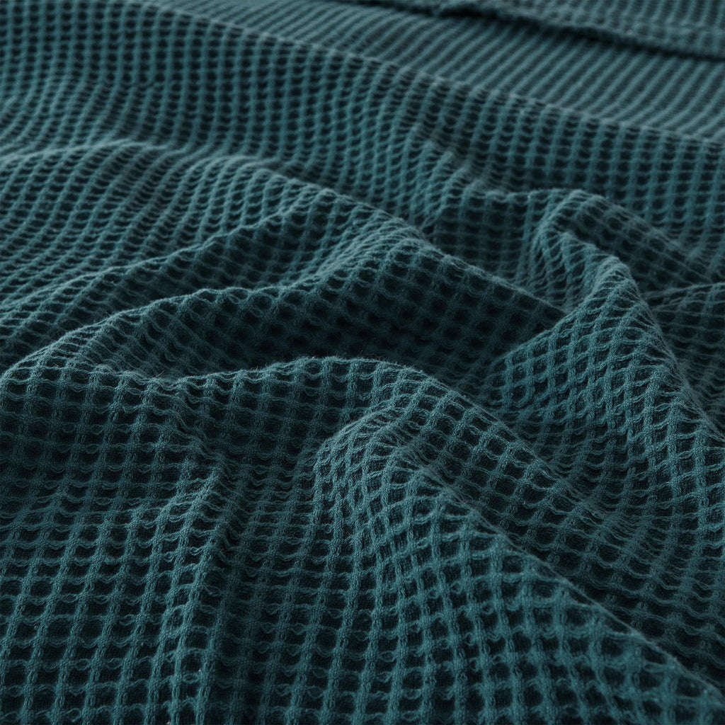 Cotton Waffle Weave Throw Blanket – Lightweight & Breathable | Mikala Collection