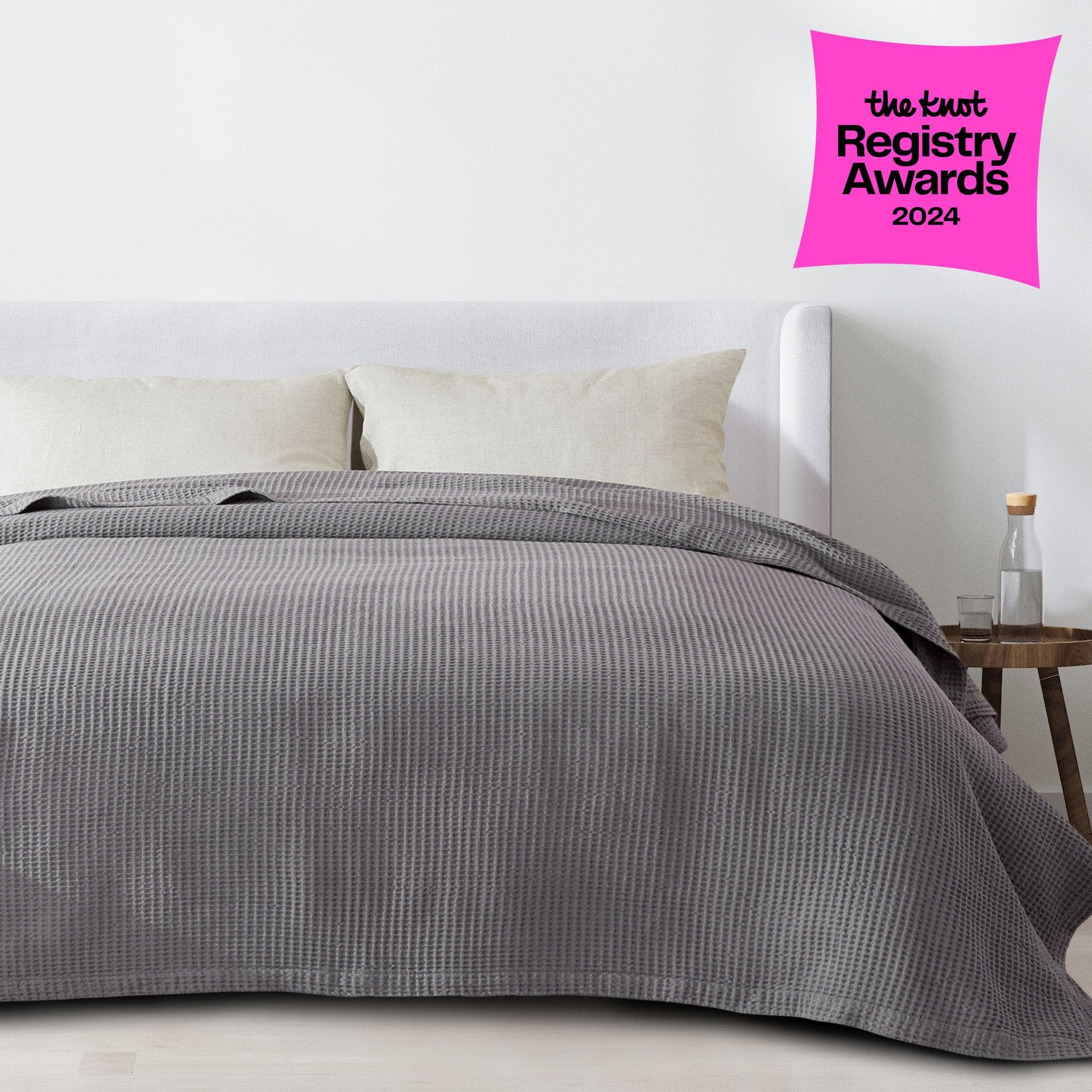 Cotton Waffle Weave Throw Blanket – Lightweight & Breathable | Mikala Collection