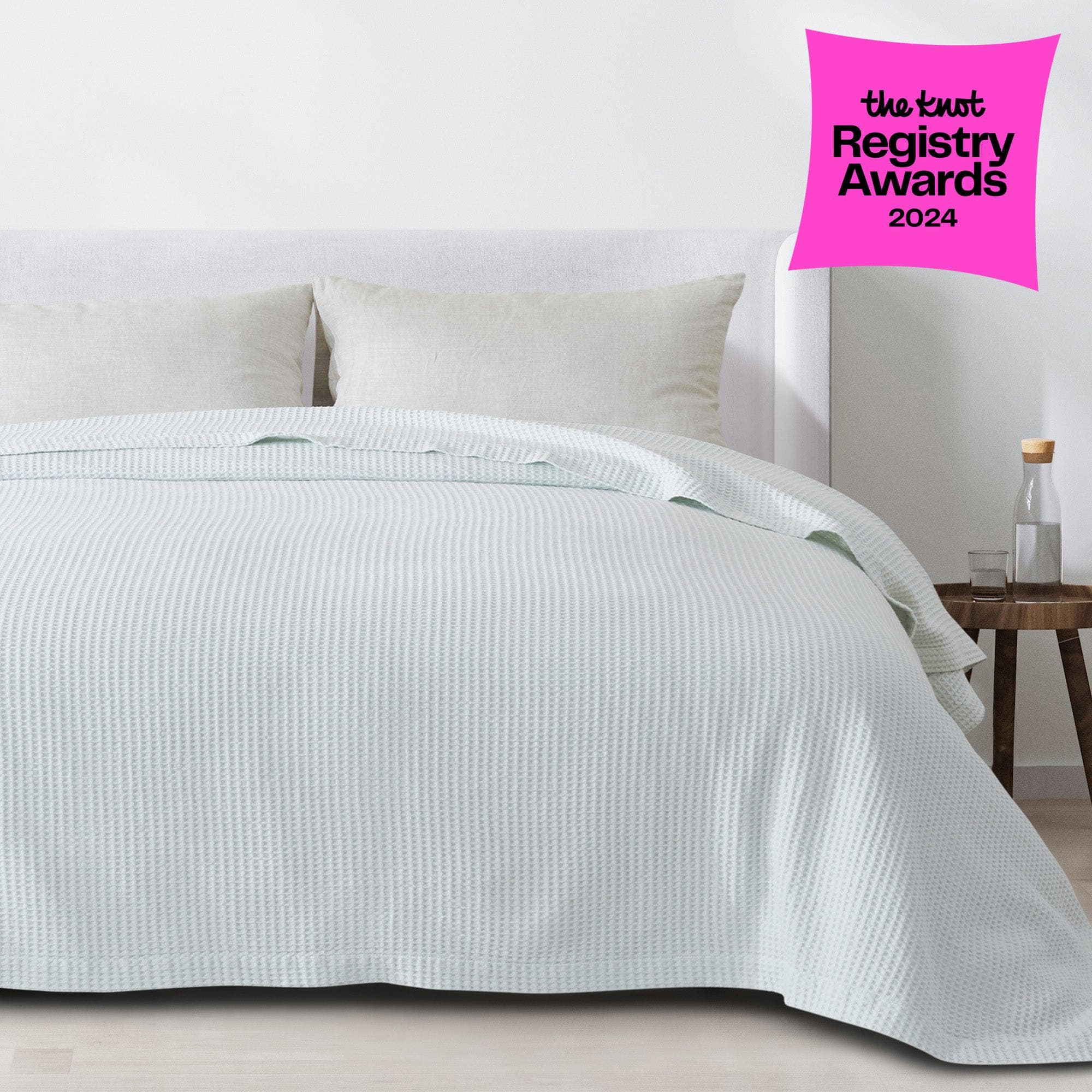 Cotton Waffle Weave Throw Blanket – Lightweight & Breathable | Mikala Collection