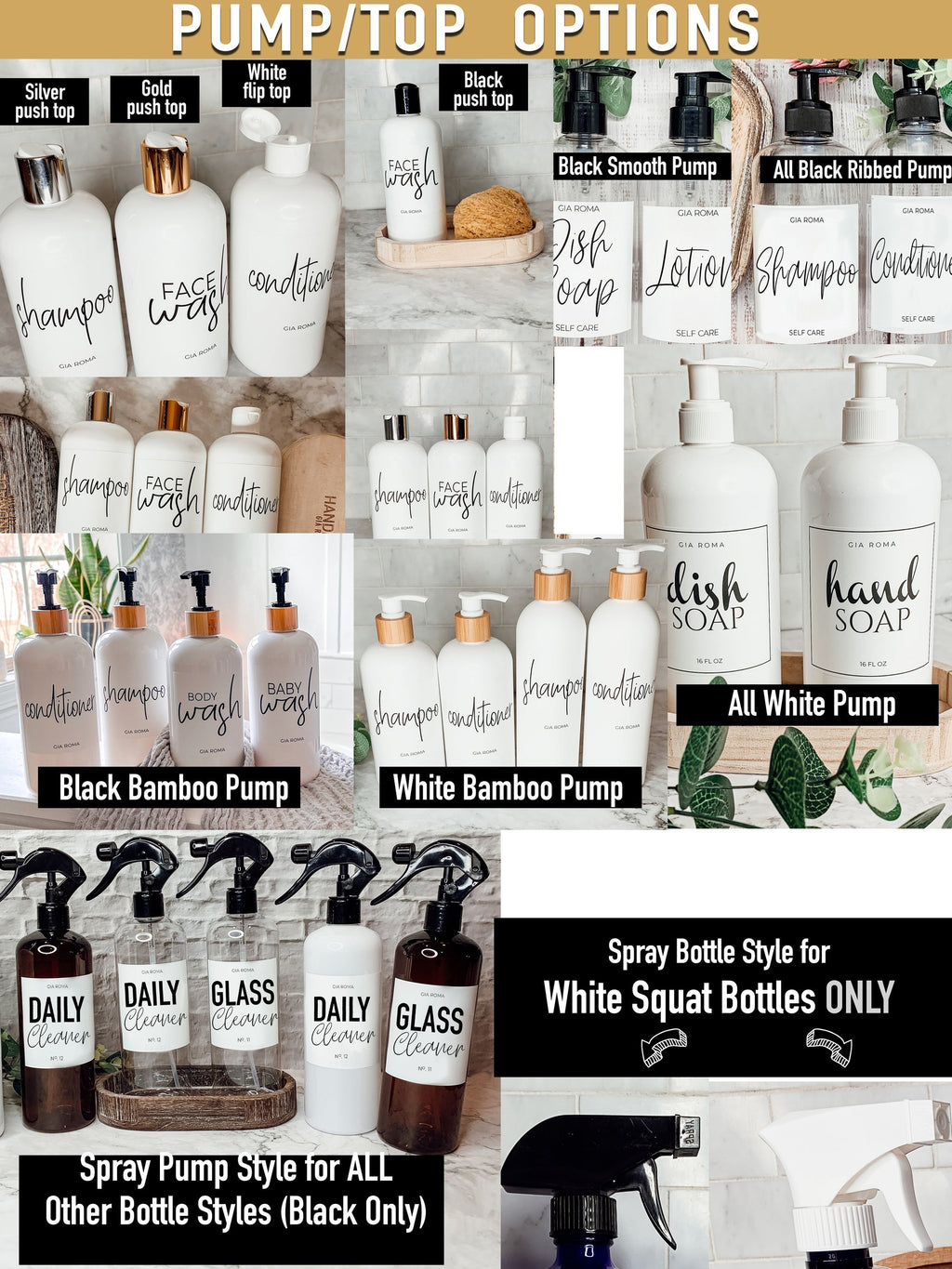 16oz White PET Refillable Pump Bottle - Plastic Dispenser with Blank Label