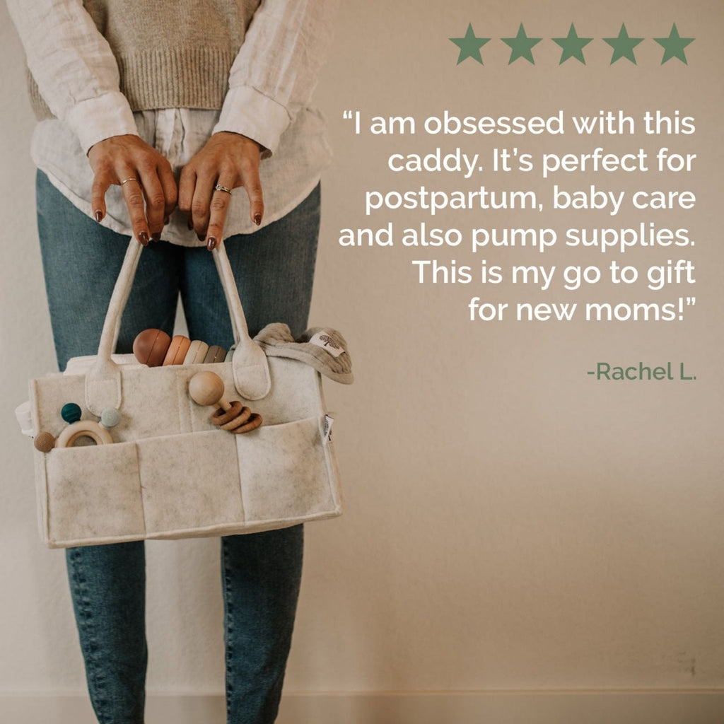 Felt Diaper Caddy Organizer – Portable Nursery Storage with 8 Pockets