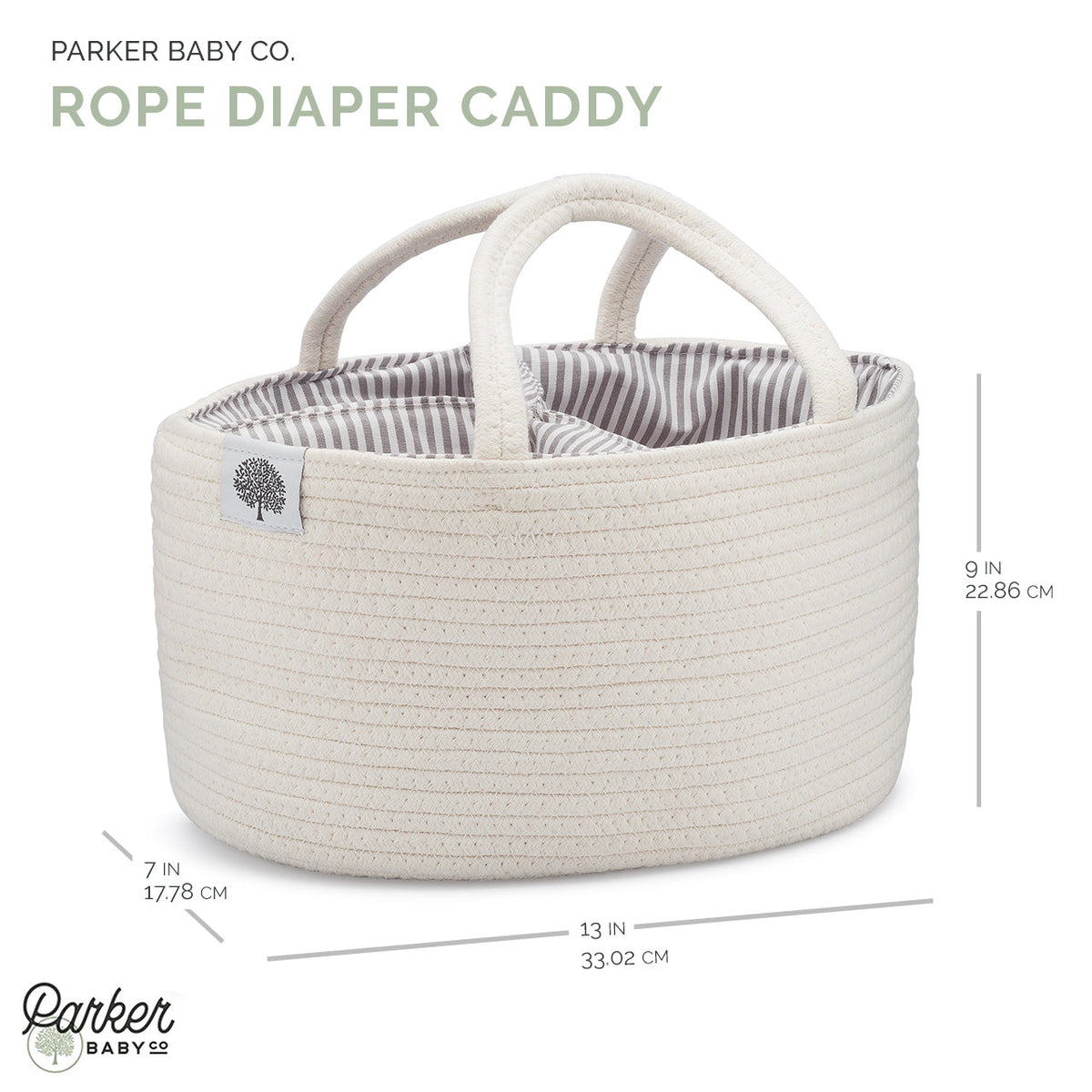 Rope Diaper Caddy Organizer – Stylish Baby Essential Storage for Nursery